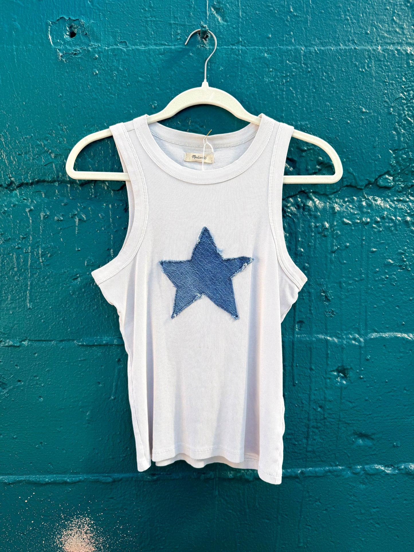 White & Denim Star Tank (S/M)