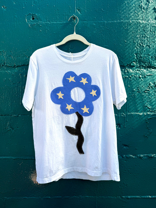 White & Purple Flower T-Shirt (M/L)