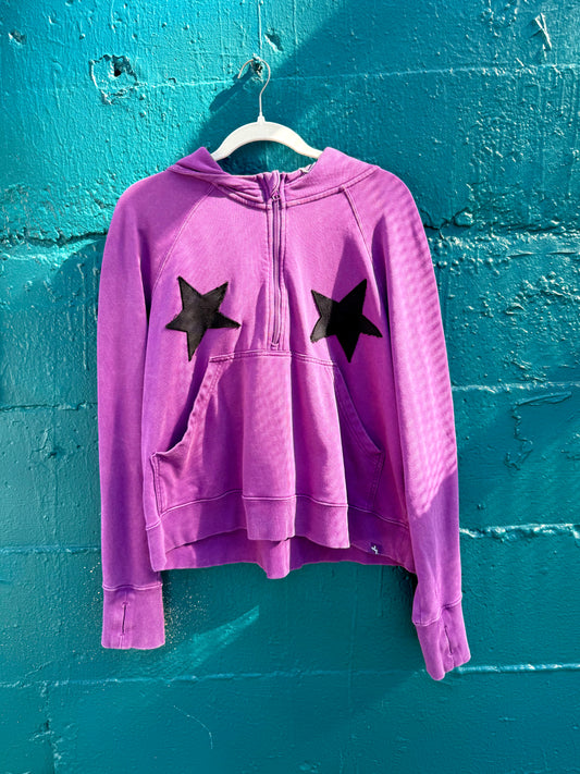 Purple & Black Star Boobs Quarter Zip (M/L)