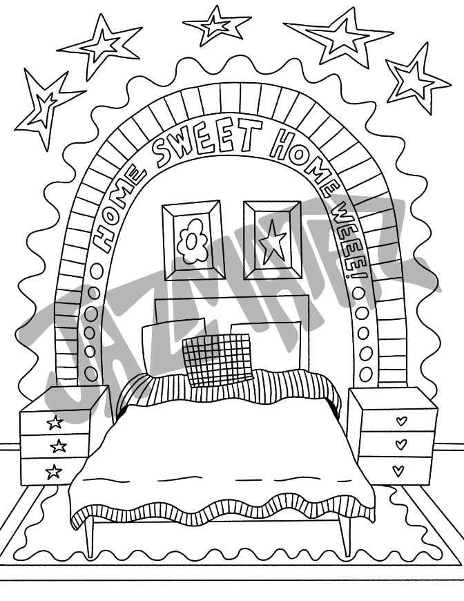 House Tour Coloring Pages! (printable)