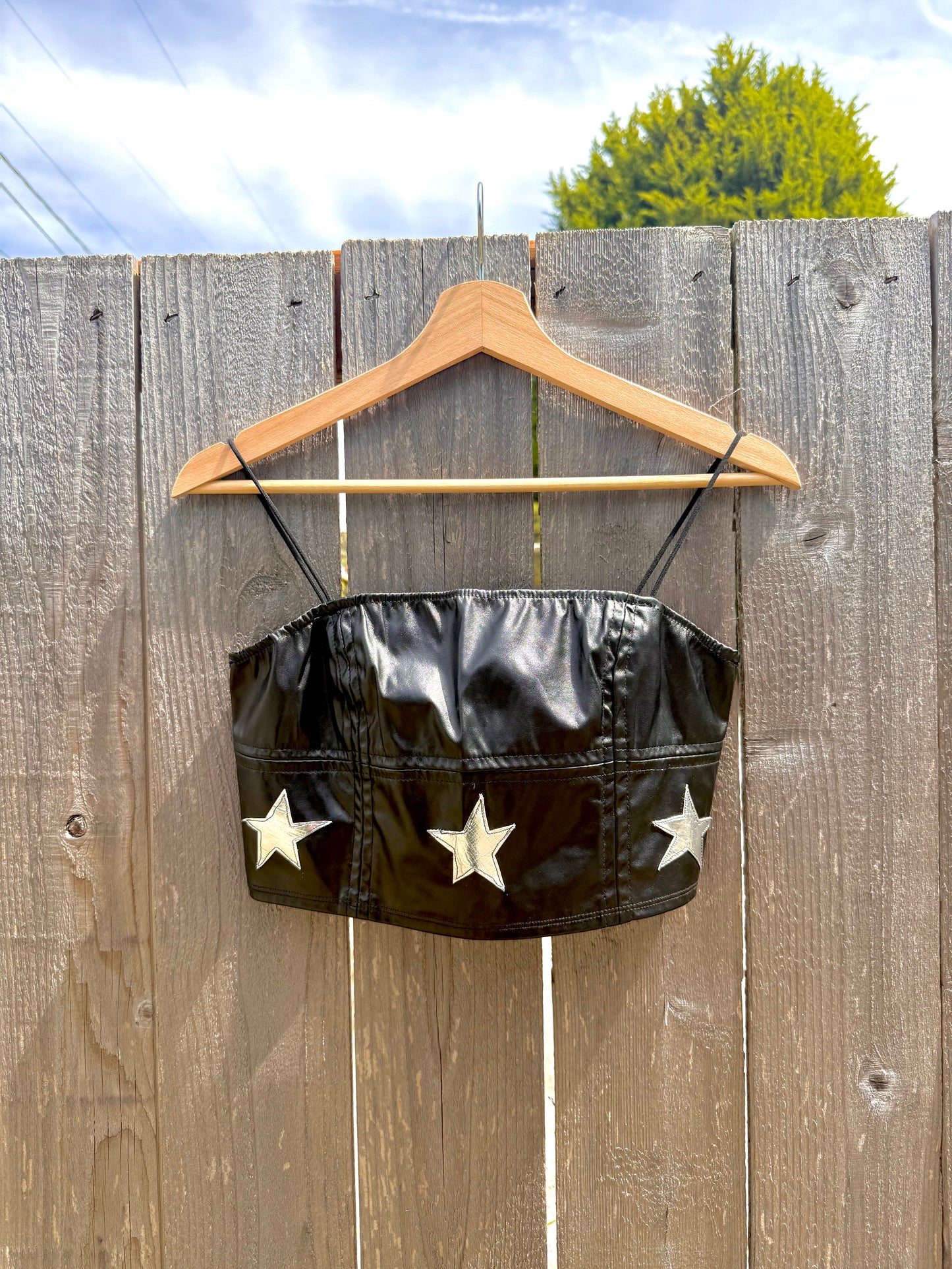 Leather silver star tank (S/M)