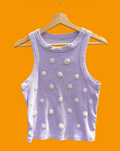 Polka dot purple tank (M/L)