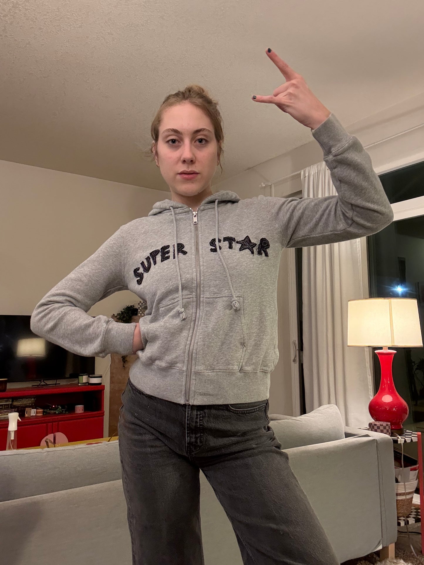 Superstar grey hoodie (S)