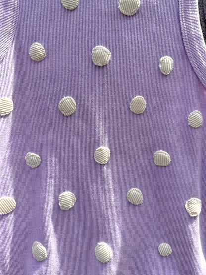 Polka dot purple tank (M/L)