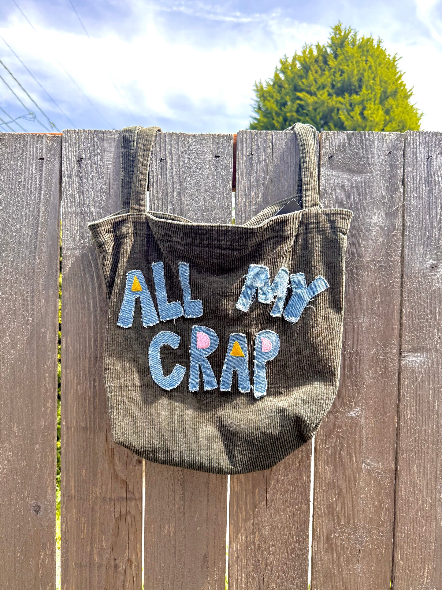 “All My Crap!” Corduroy Tote