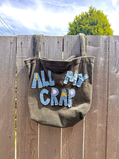 “All My Crap!” Corduroy Tote