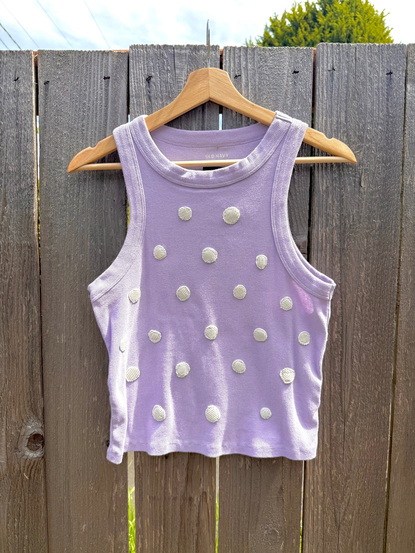 Polka dot purple tank (M/L)