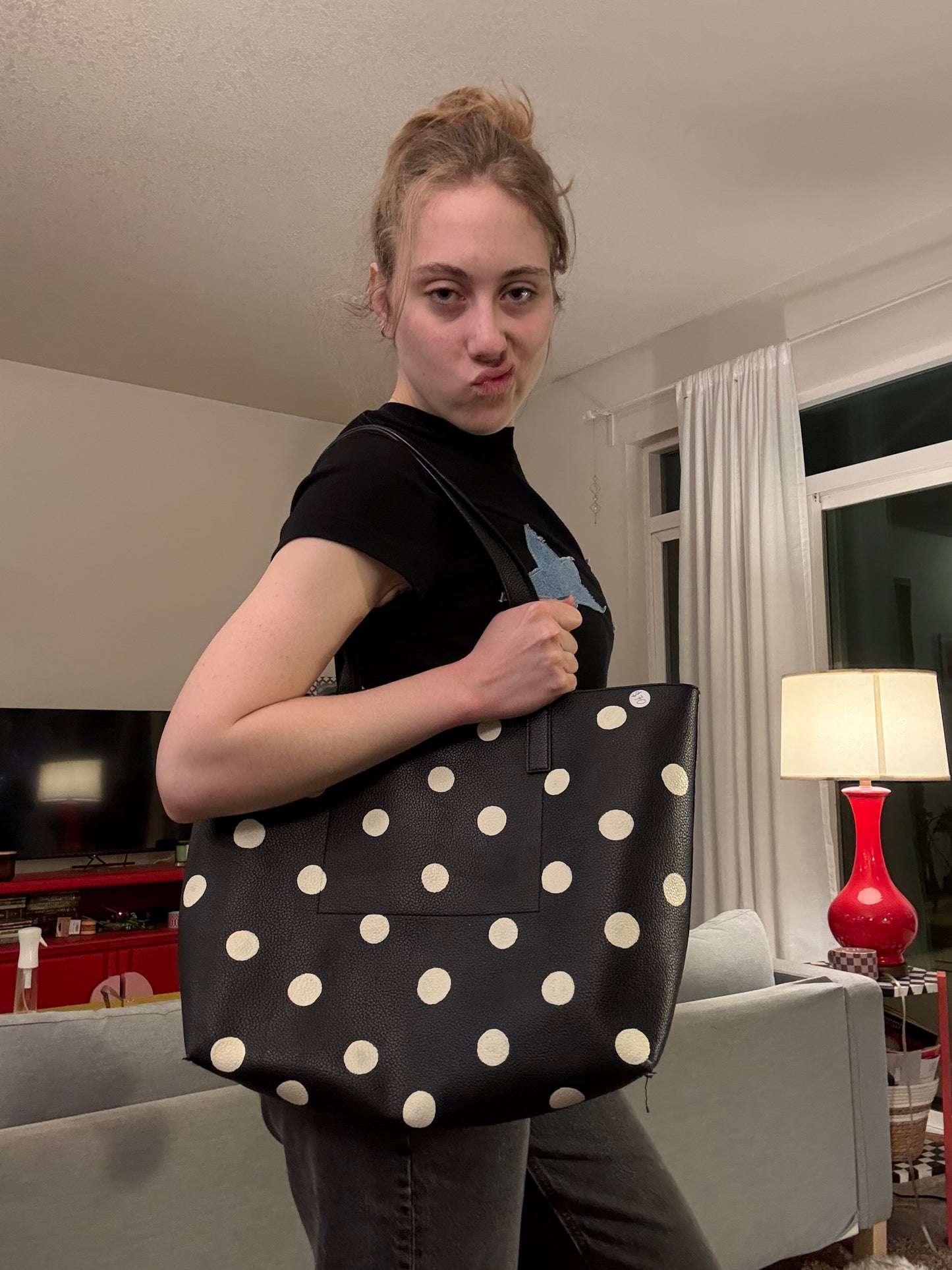 J Crew polka dot tote!