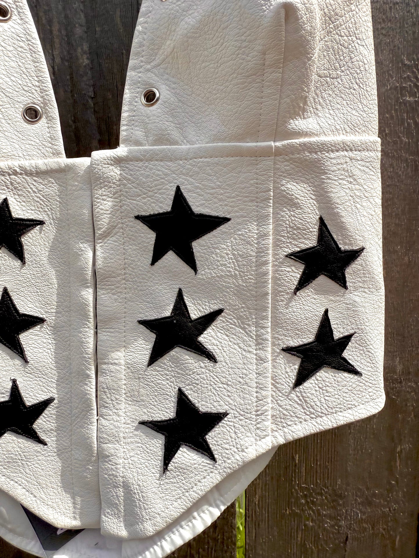 White leather halter (L)