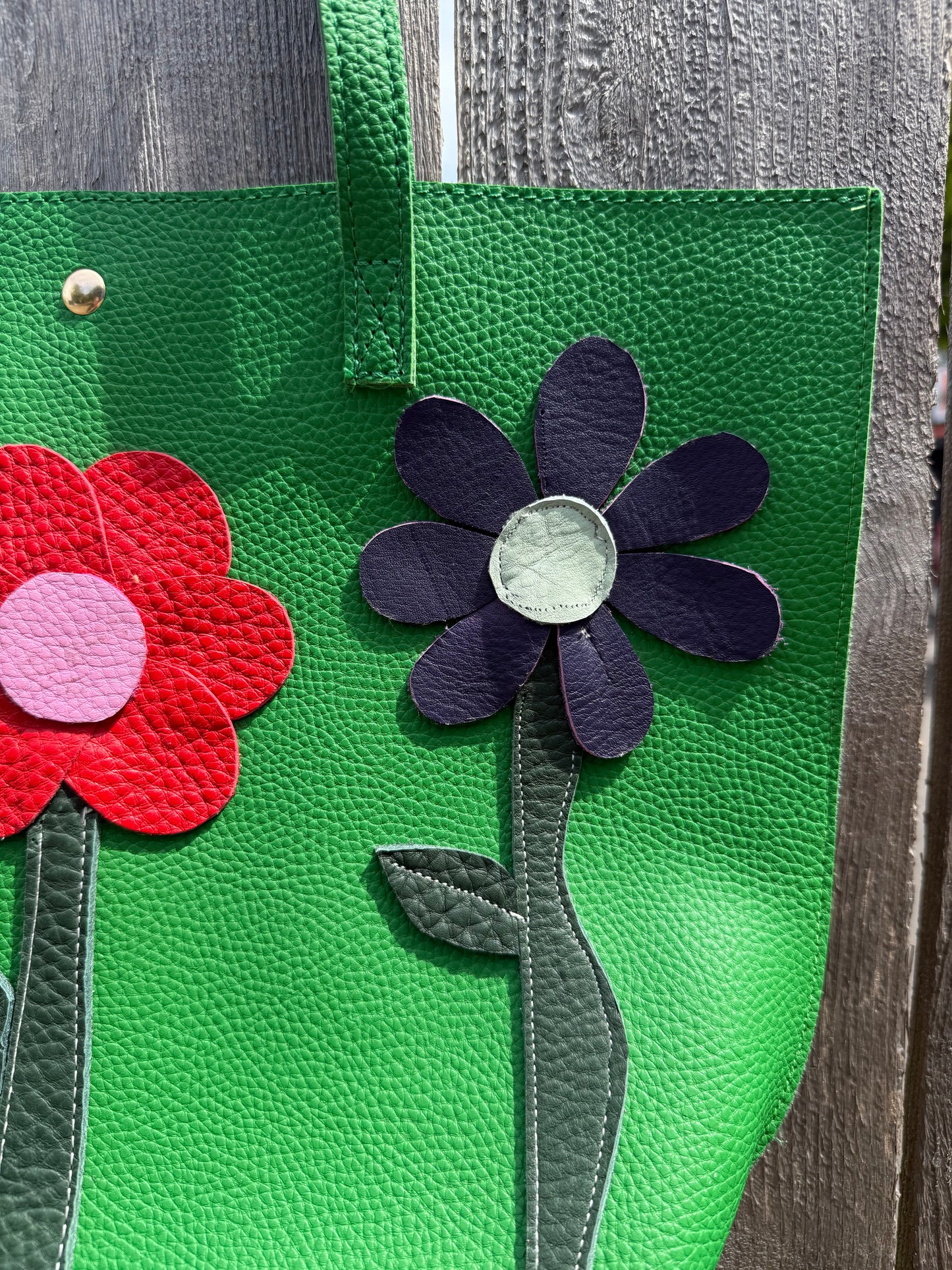 Leather flower tote!