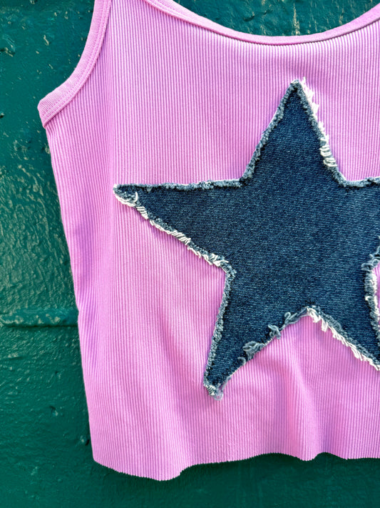 Lavender Denim Tank (M)