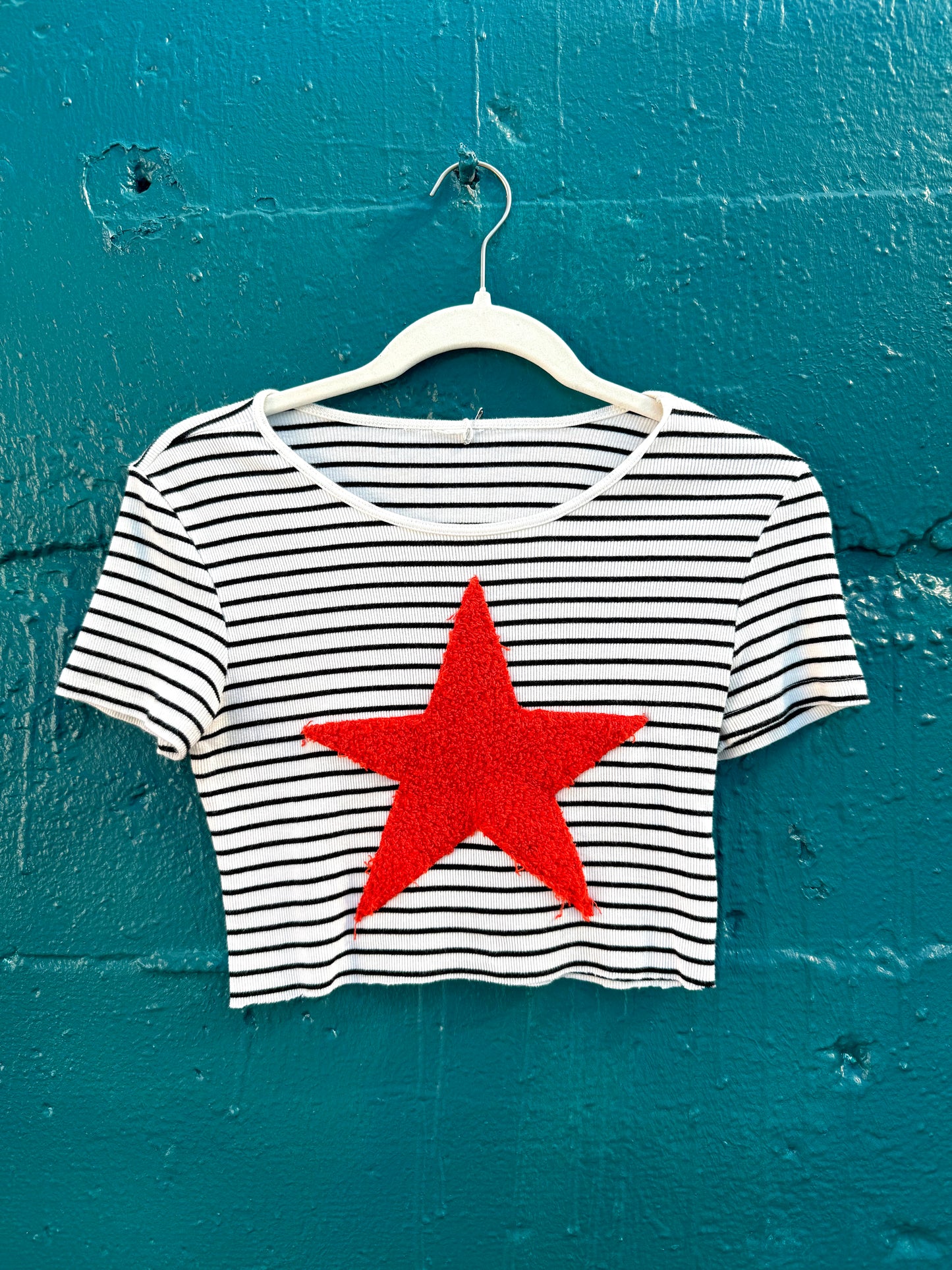 Striped Red Star T-Shirt (S)