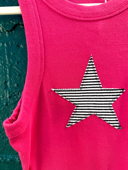 Pink & Striped Star Tank (S/M)