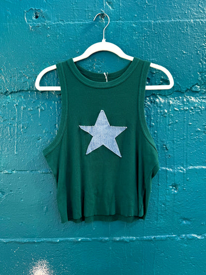 Dark Green & Denim Star Tank (L/XL)
