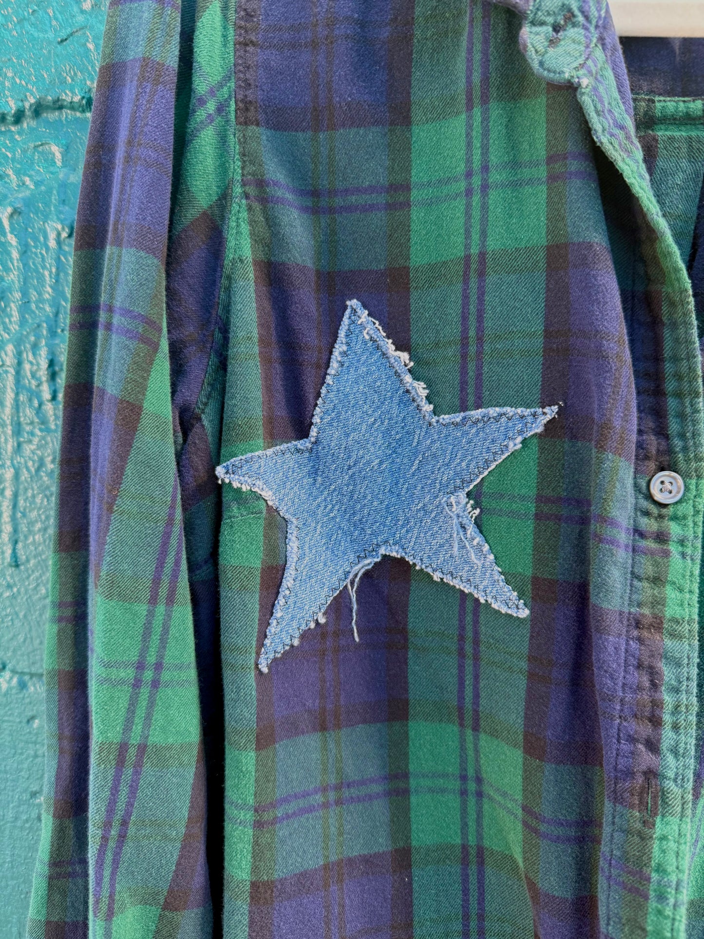 Denim Star Boob Flannel (L)