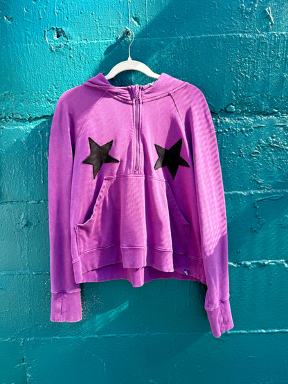 Purple & Black Star Boobs Quarter Zip (M/L)