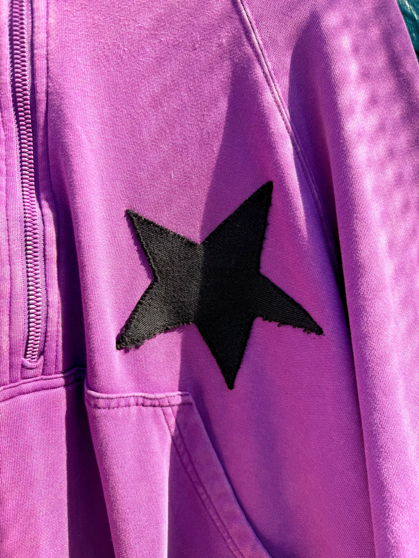 Purple & Black Star Boobs Quarter Zip (M/L)