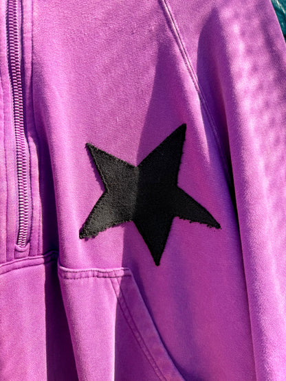 Purple & Black Star Boobs Quarter Zip (M/L)