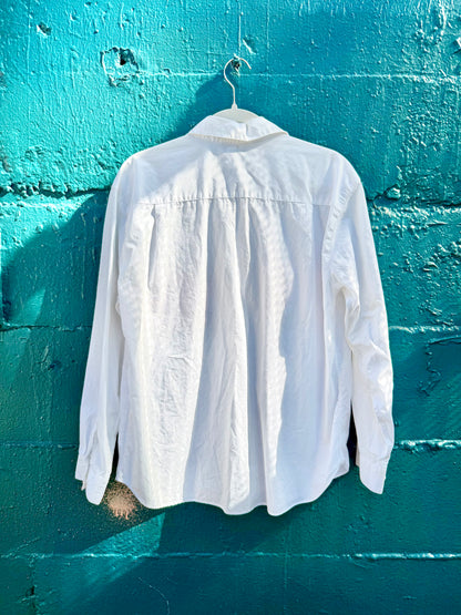 White & Fuzzy Star Boob Button-Up (M/L)