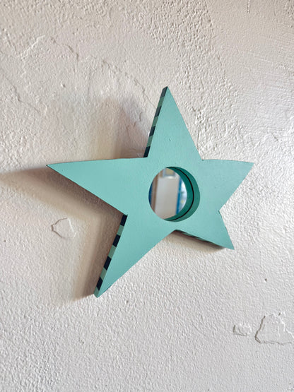 Blue Striped Mini Star Mirror