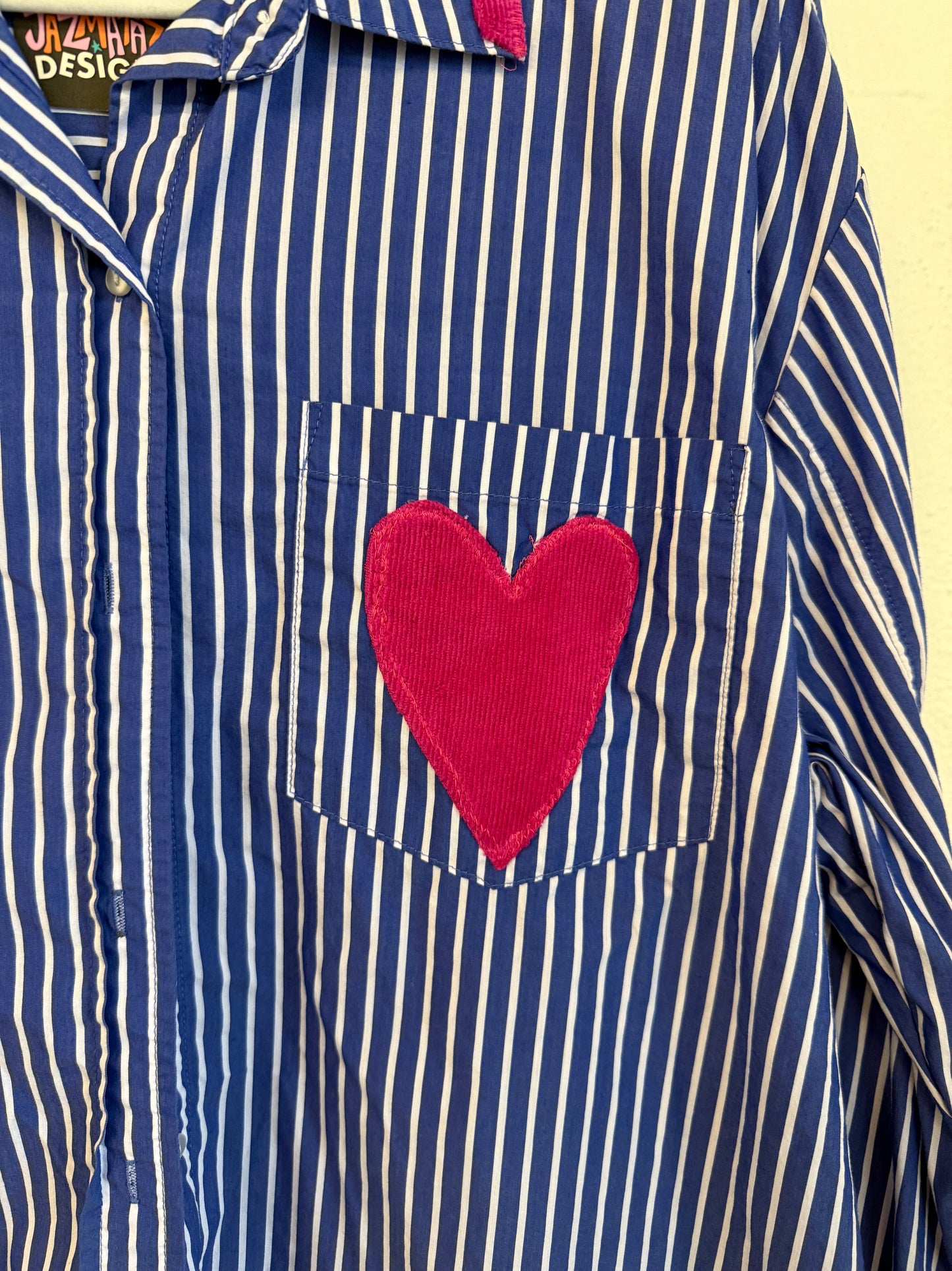 Striped Heart Button Up (XL/XXL)