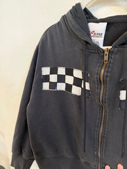 Black Checkered Hoodie (S/M)