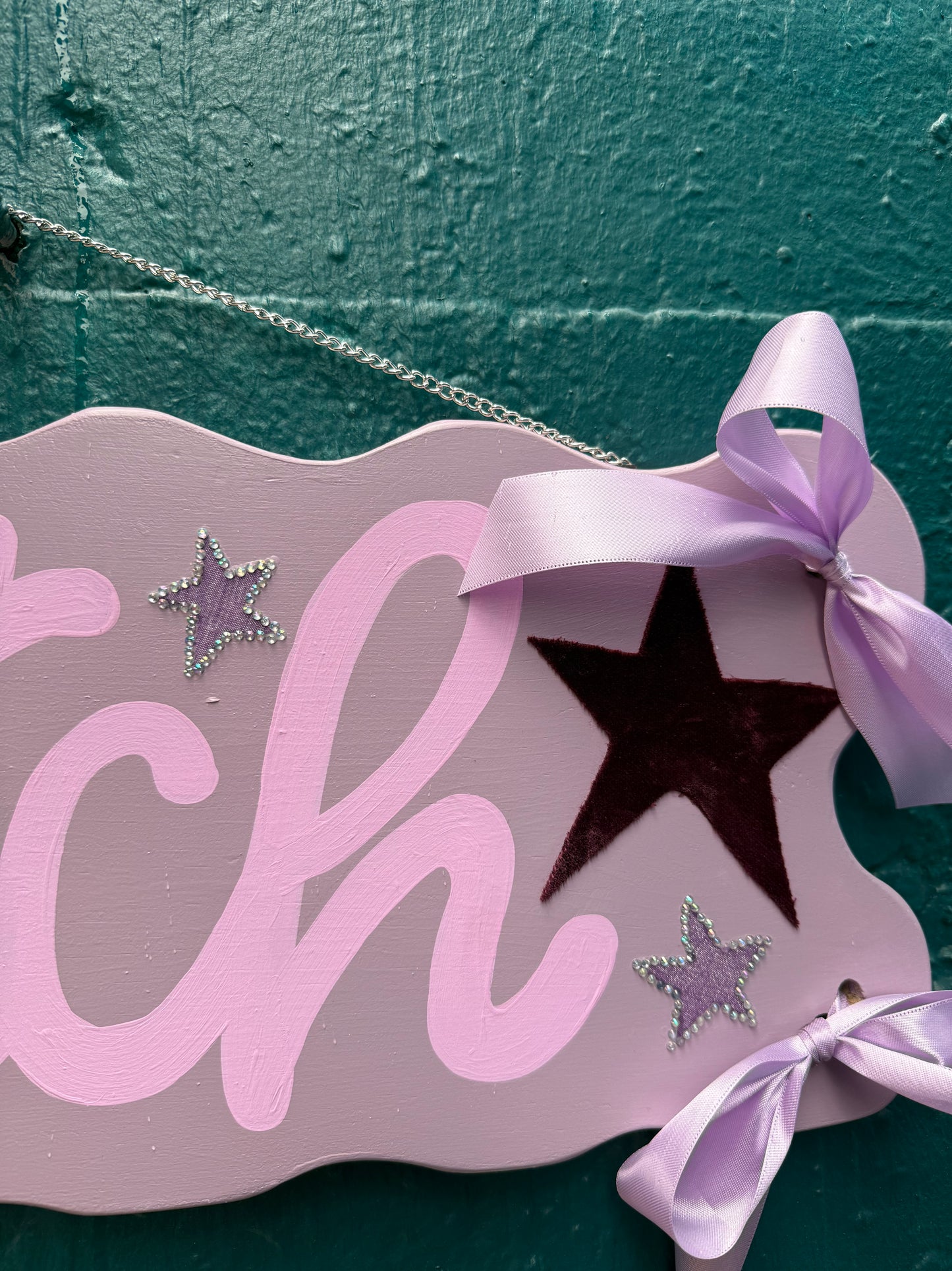 "Bitch" painted sign (24x8)