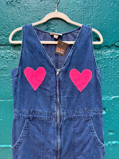 Heart boob denim jumpsuit (S/M)