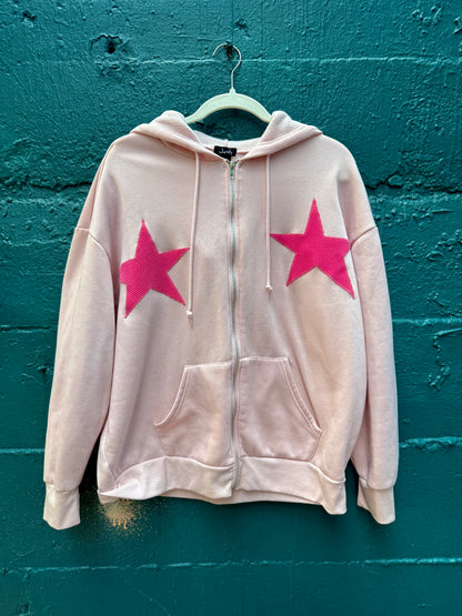 Pink star boobs zip up (L/XL)