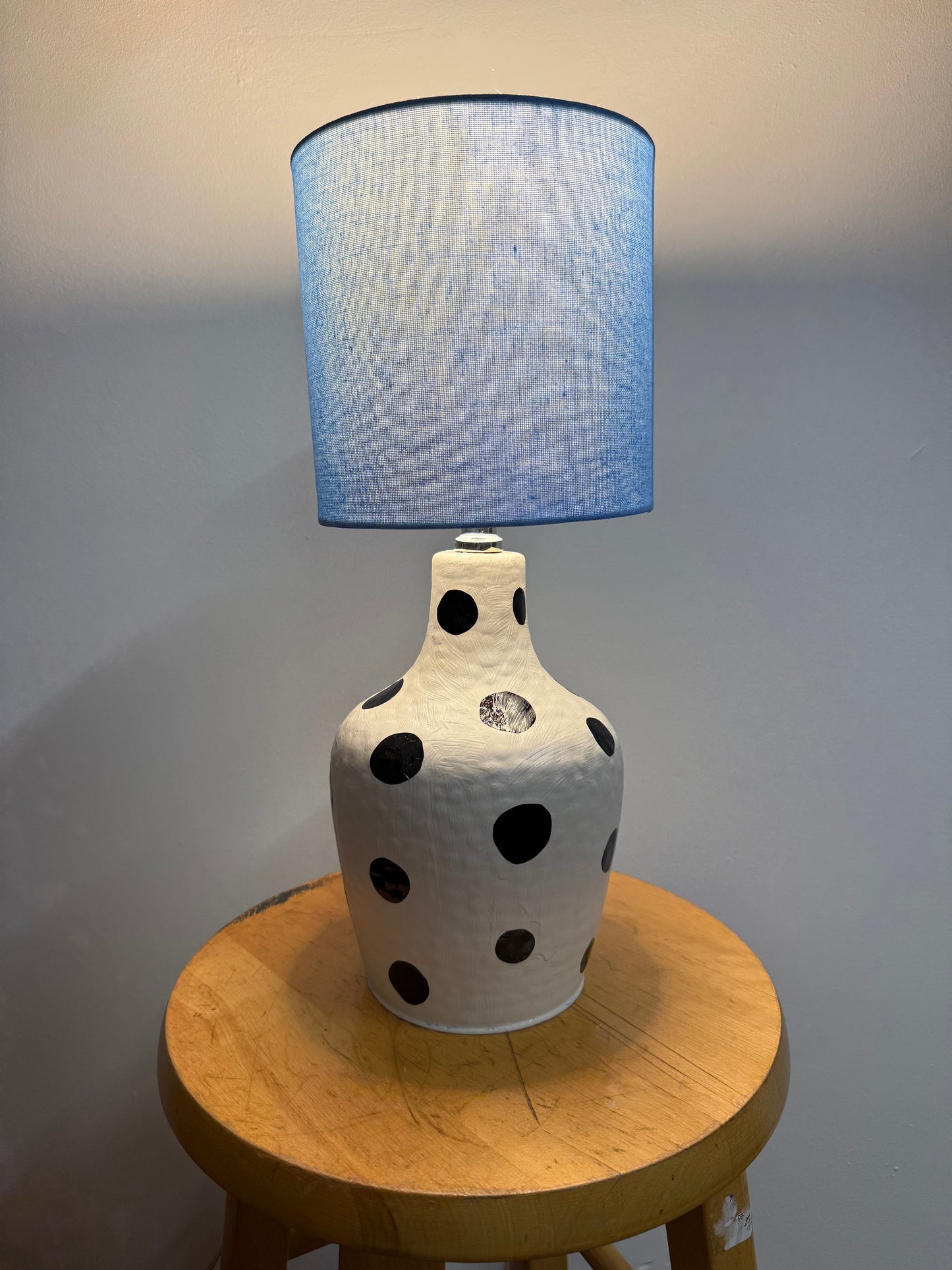 Polka dot and blue lamp