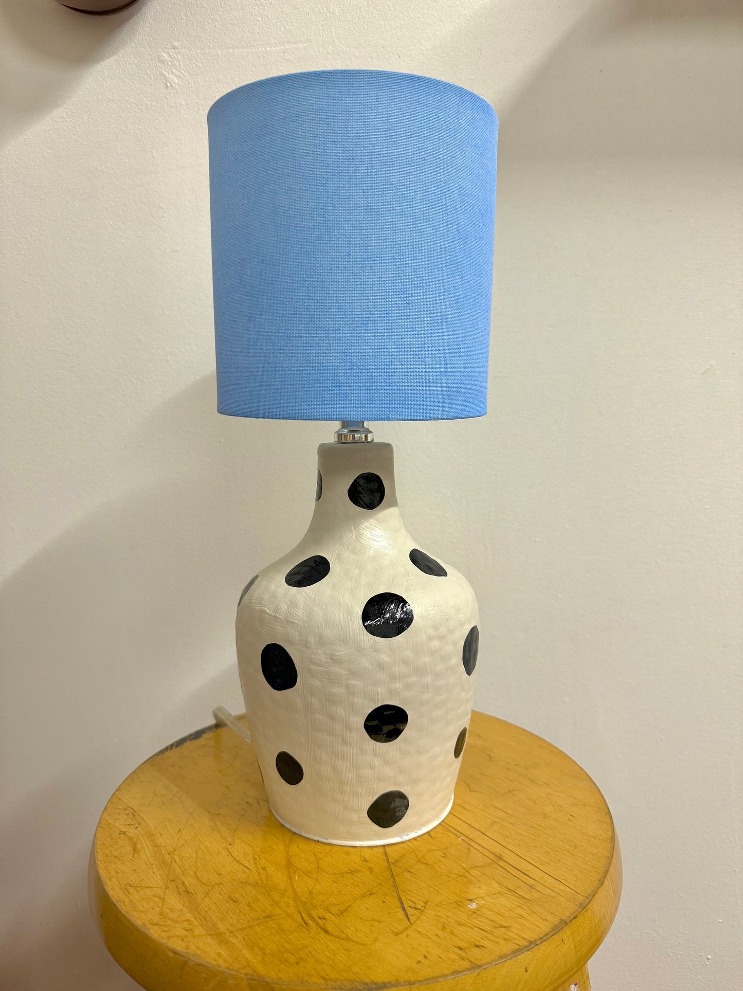 Polka dot and blue lamp