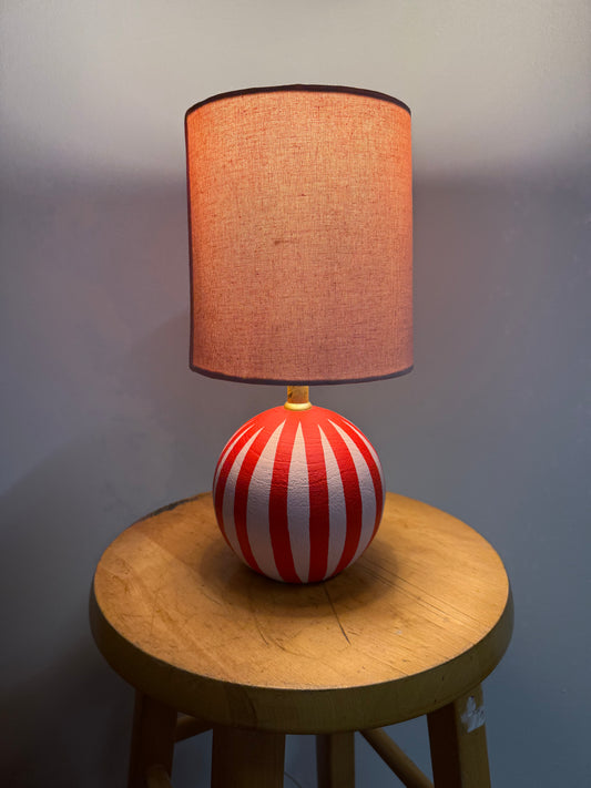 Pink and red striped lamp