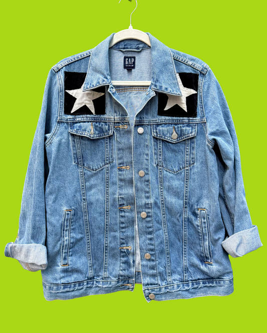 Checkered corduroy denim jacket (M/L)