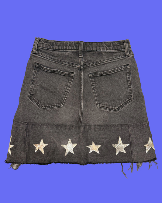 Silver star denim skirt (28/29)
