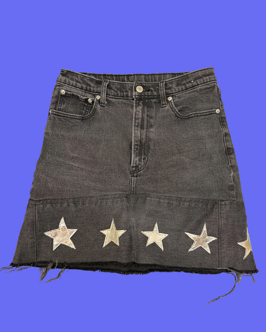 Silver star denim skirt (28/29)