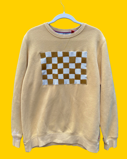 Gold checkered crew neck (M/L)