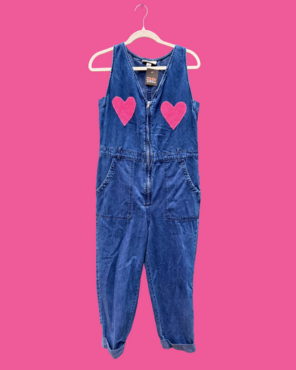 Heart boob denim jumpsuit (S/M)