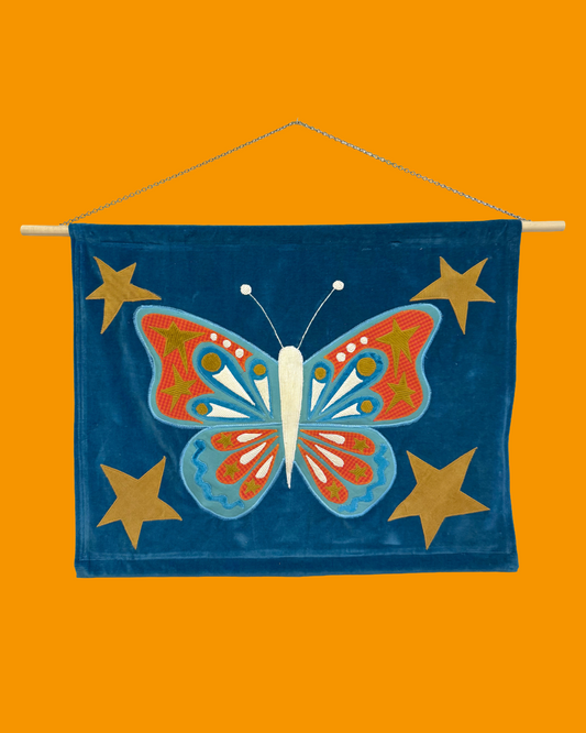 "Midnight" Butterfly Tapestry (26x21)