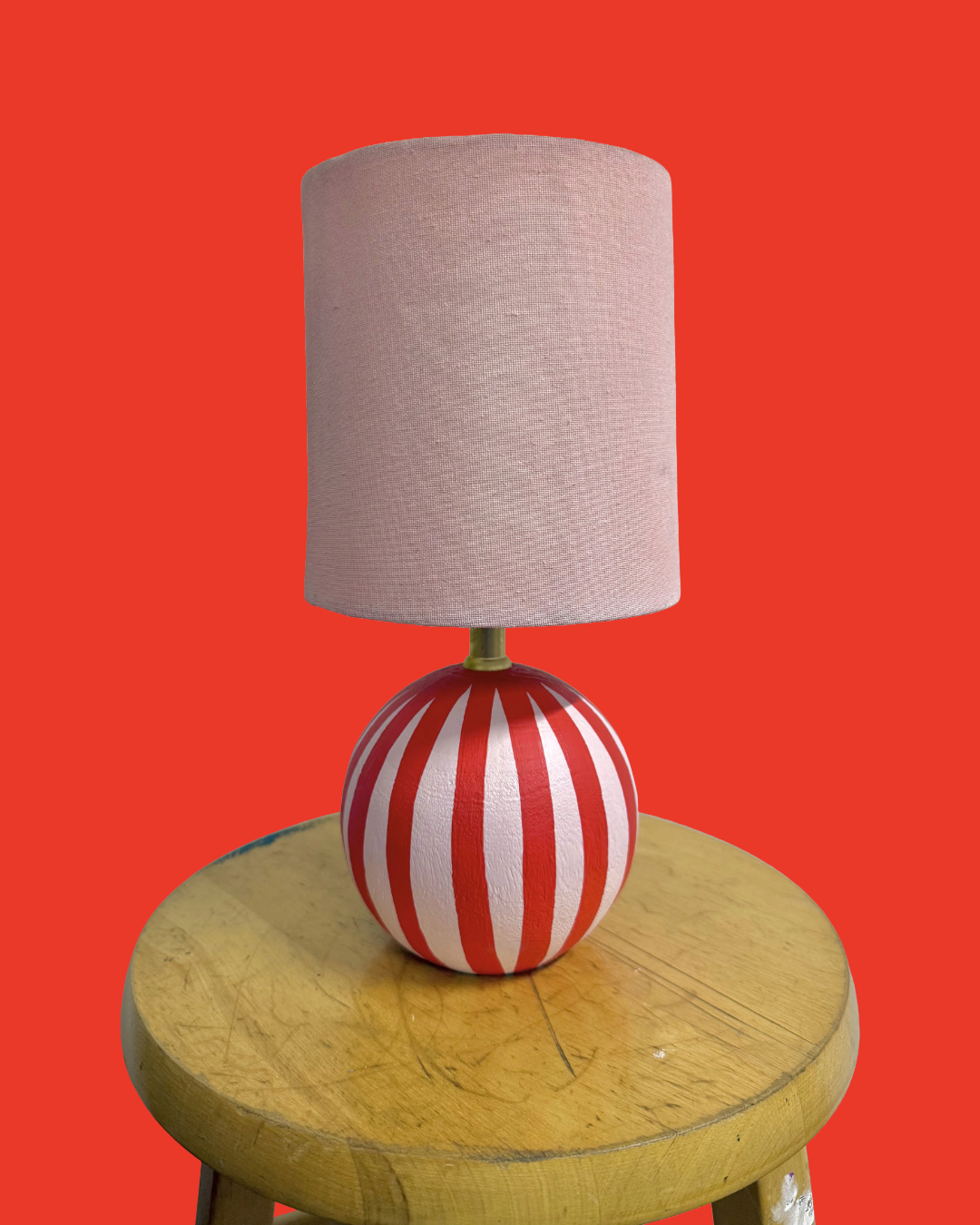 Pink and red striped lamp