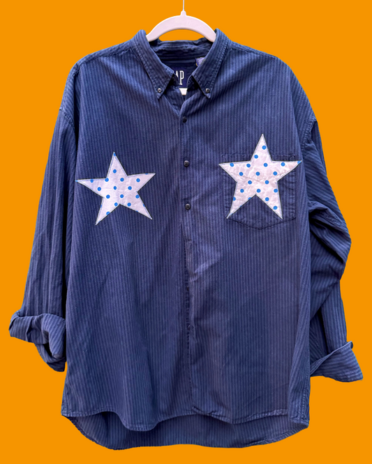 Polka dot boobs button up (XL/XXL)